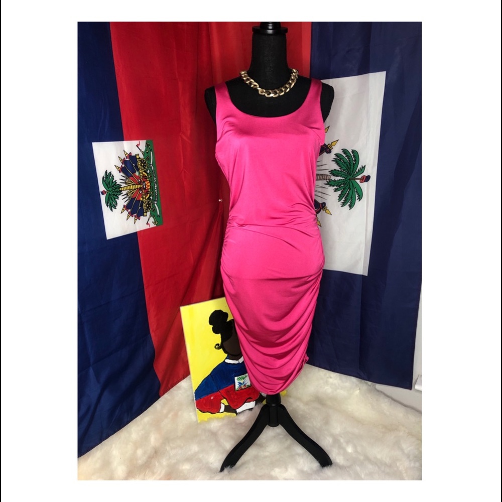 PINK RUCHED DRESS - Picture 2 of 7